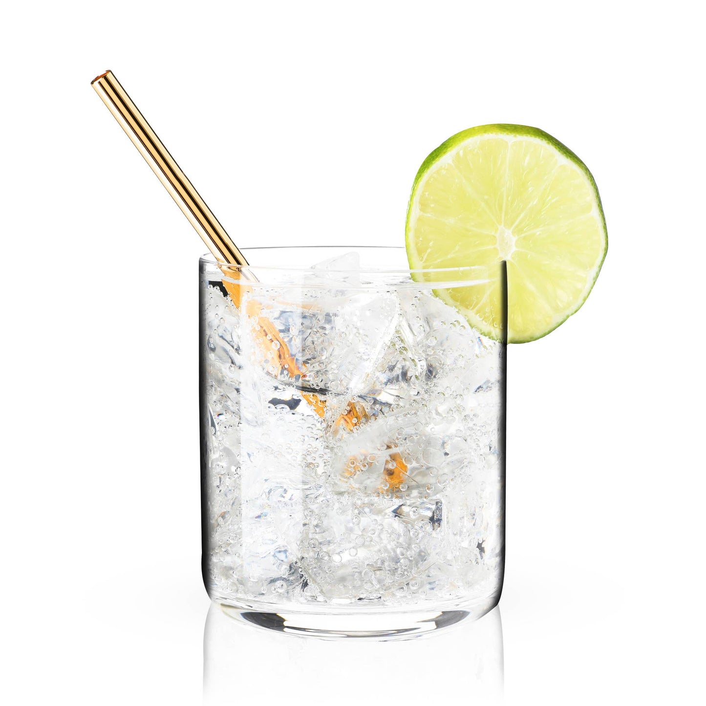 Belmont™ Reusable Gold Plated Lowball Straws Set of 6