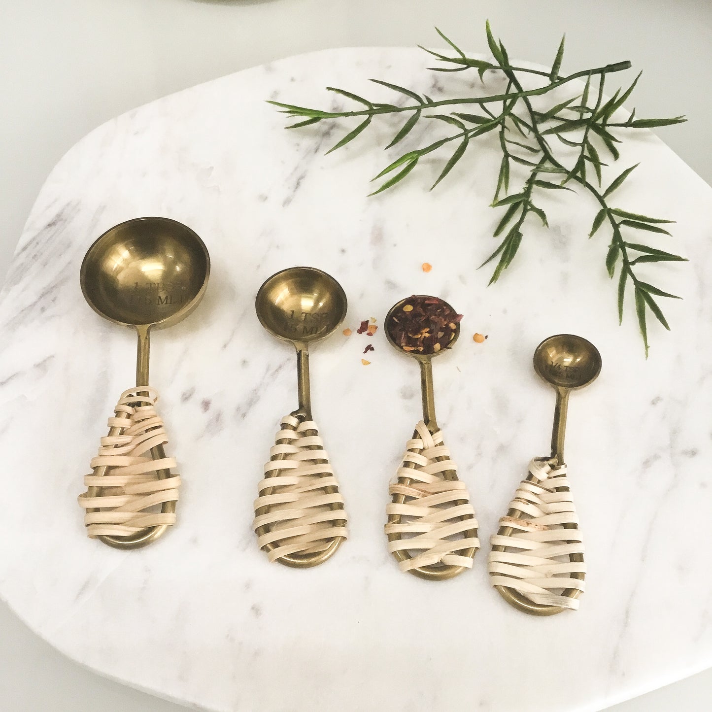 Gold Jute Measuring Spoons, Set of 4