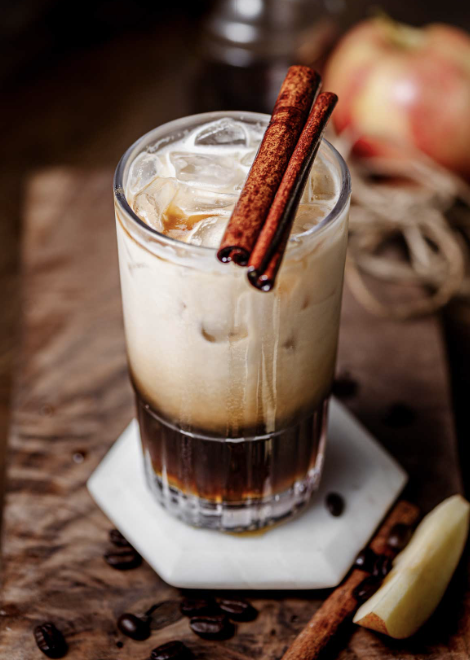 DASH Home + Kitchen, Yes! Cocktail Apple Crisp Latte with cinnamon stick