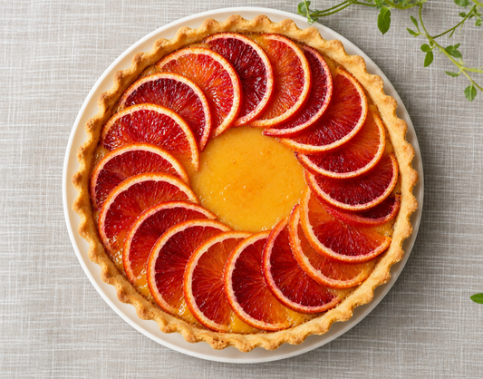 blood orange tart, citrus pie, orange filling