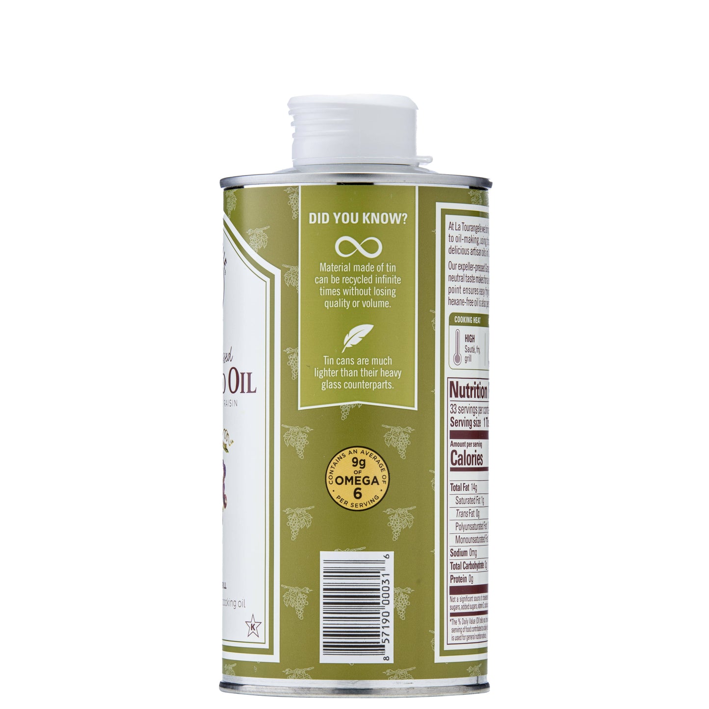 La Tourangelle Grapeseed Oil, 16.9 Fl Oz - 6 Units