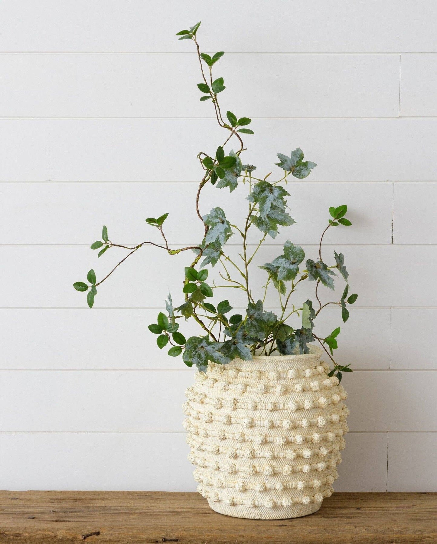 Ivory Textured Knot Cement Vase