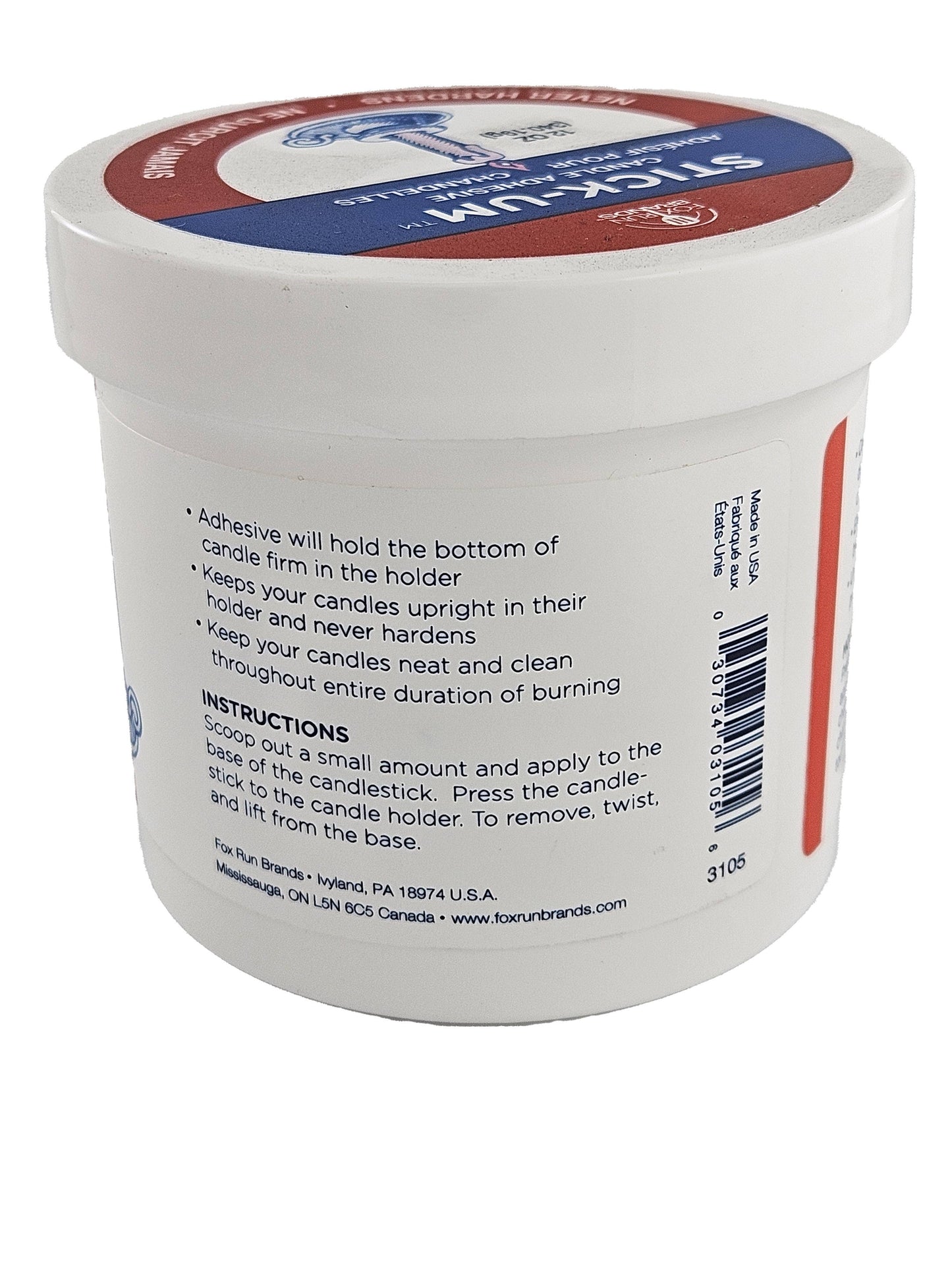 Fox Run Stick-Um Candle Adhesive, 12 Ounce Jar