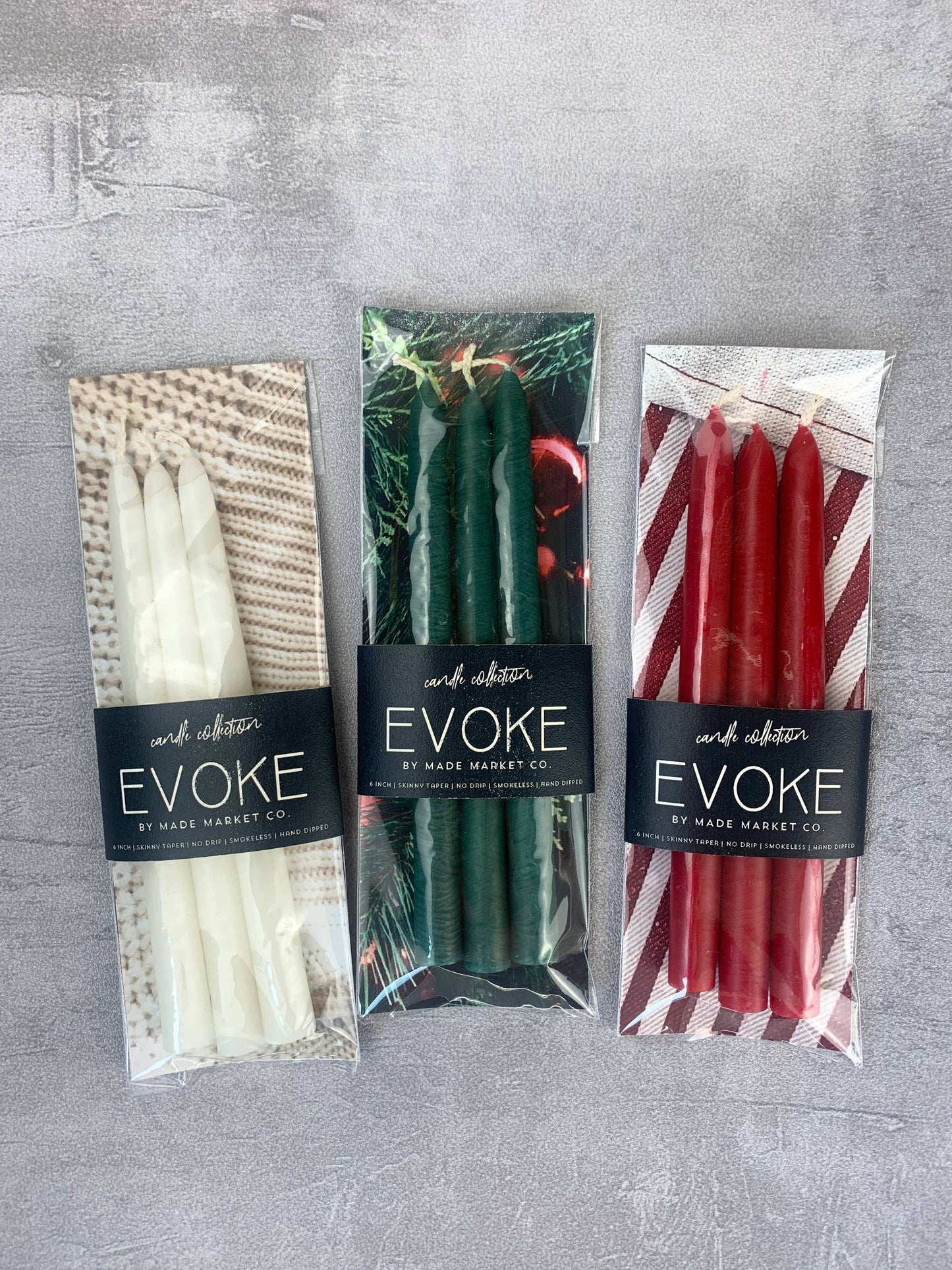 Skinny Tapered Candles - Christmas Green
