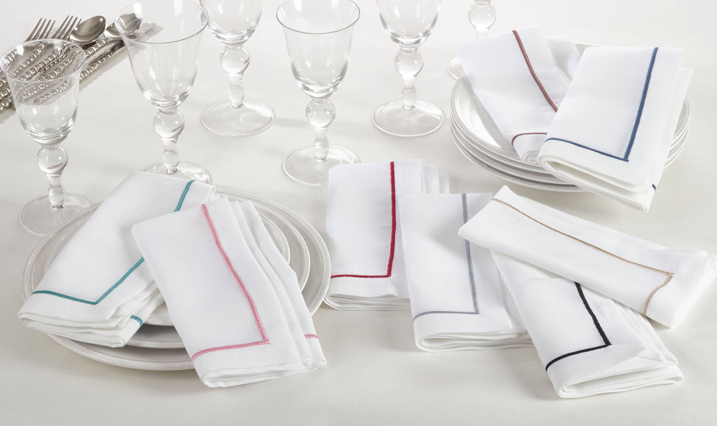 Embroidered Line Design Napkin