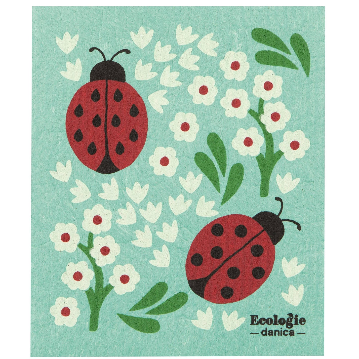 Ladybugs Swedish Dishcloth