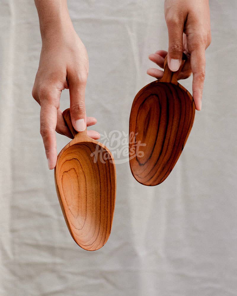 Teak Wooden Scoop Set - Flour Grain Sugar Measuring Spoon