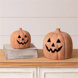 Ceramic Jack O' Lanterns - set of two