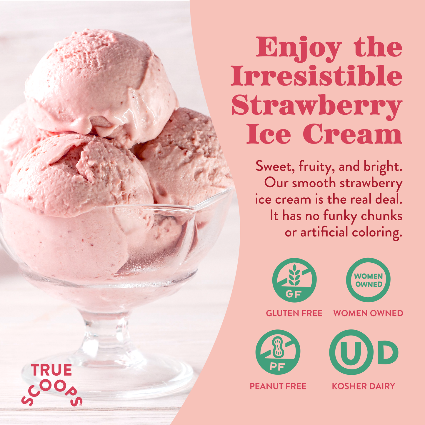 True Scoops Strawberry Ice Cream Mix