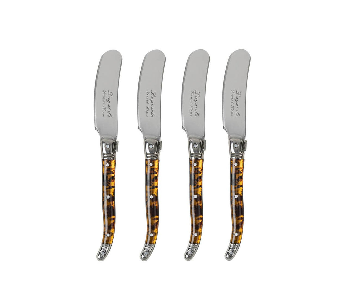 French Home Laguiole 4-Piece Tortoise Shell Spreader Set