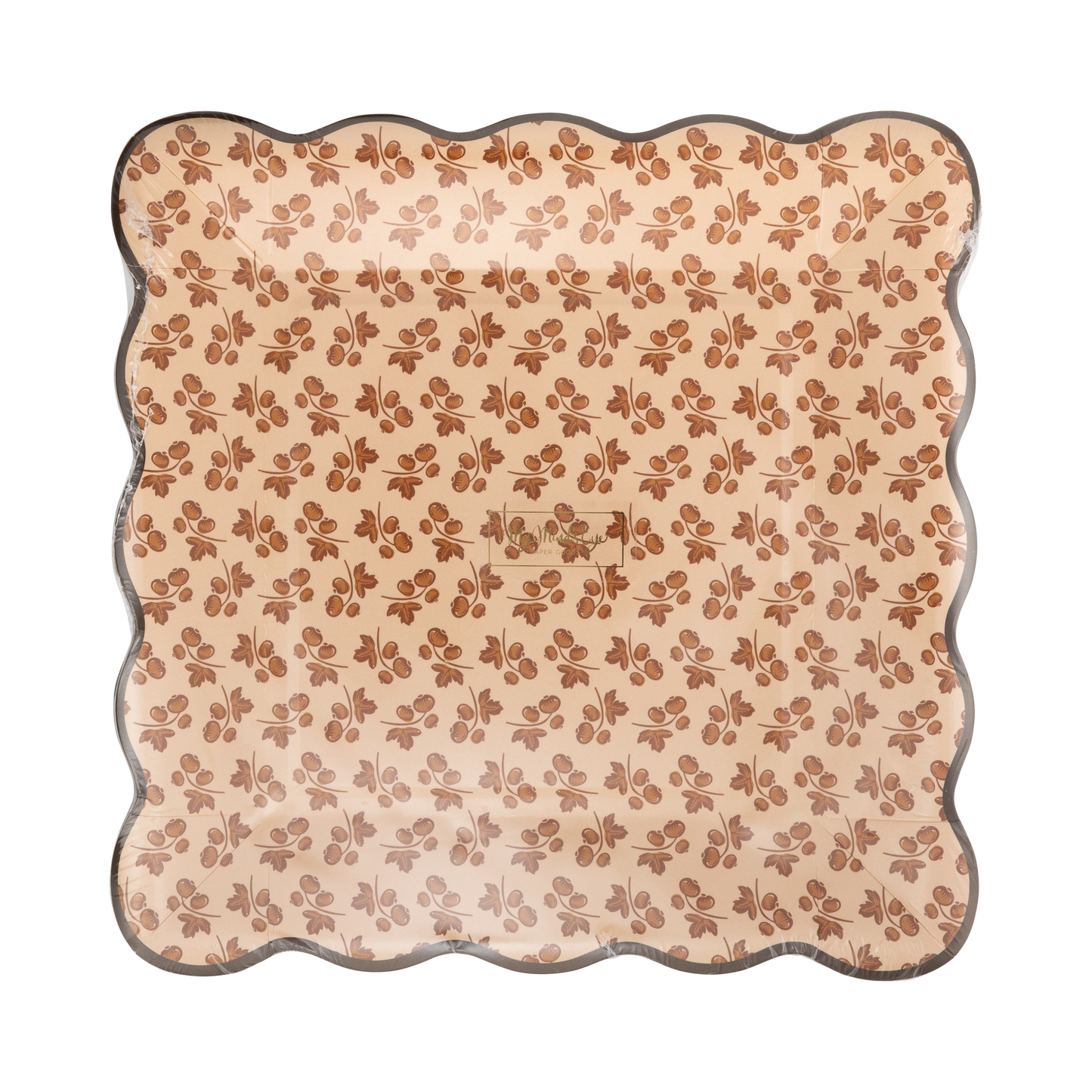 Autumn Block Print Paper Plates