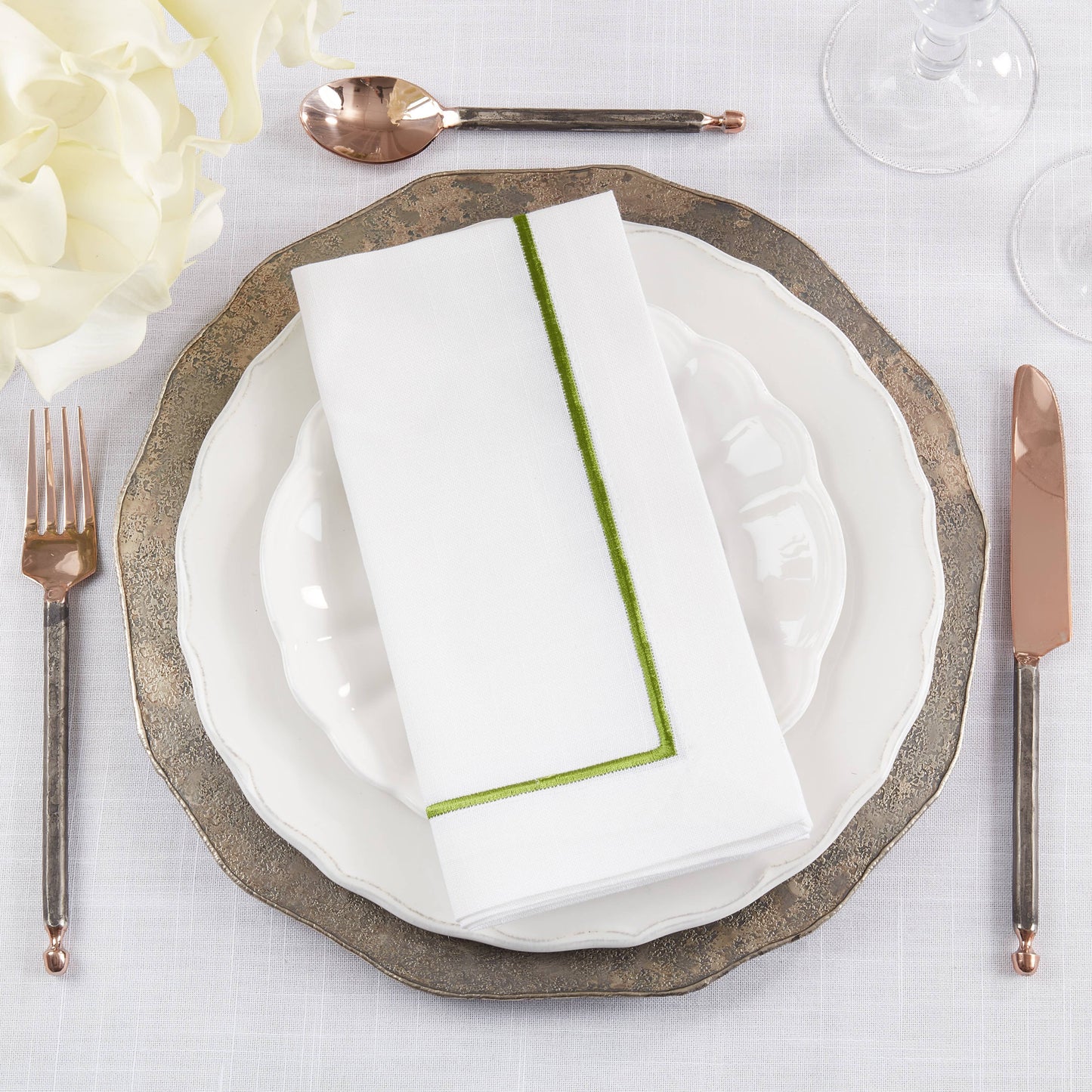 Embroidered Line Design Napkin