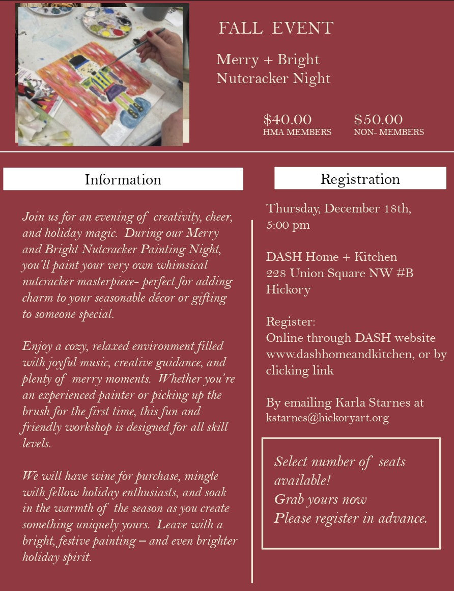 Merry and Bright Nutcracker Night, Thursday Dec. 18th, 5:00 pm