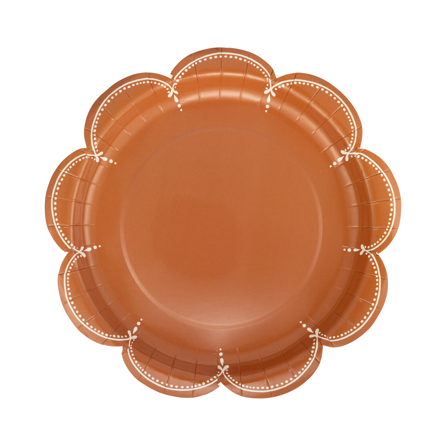 Scalloped Rust Paper Plates