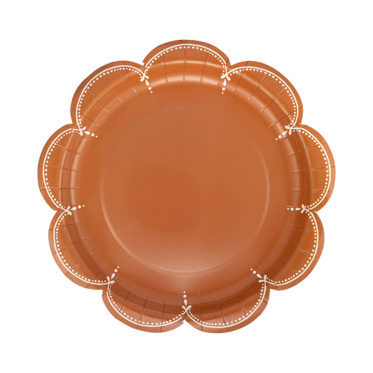 My Mind's Eye - Scalloped Rust Paper Plates