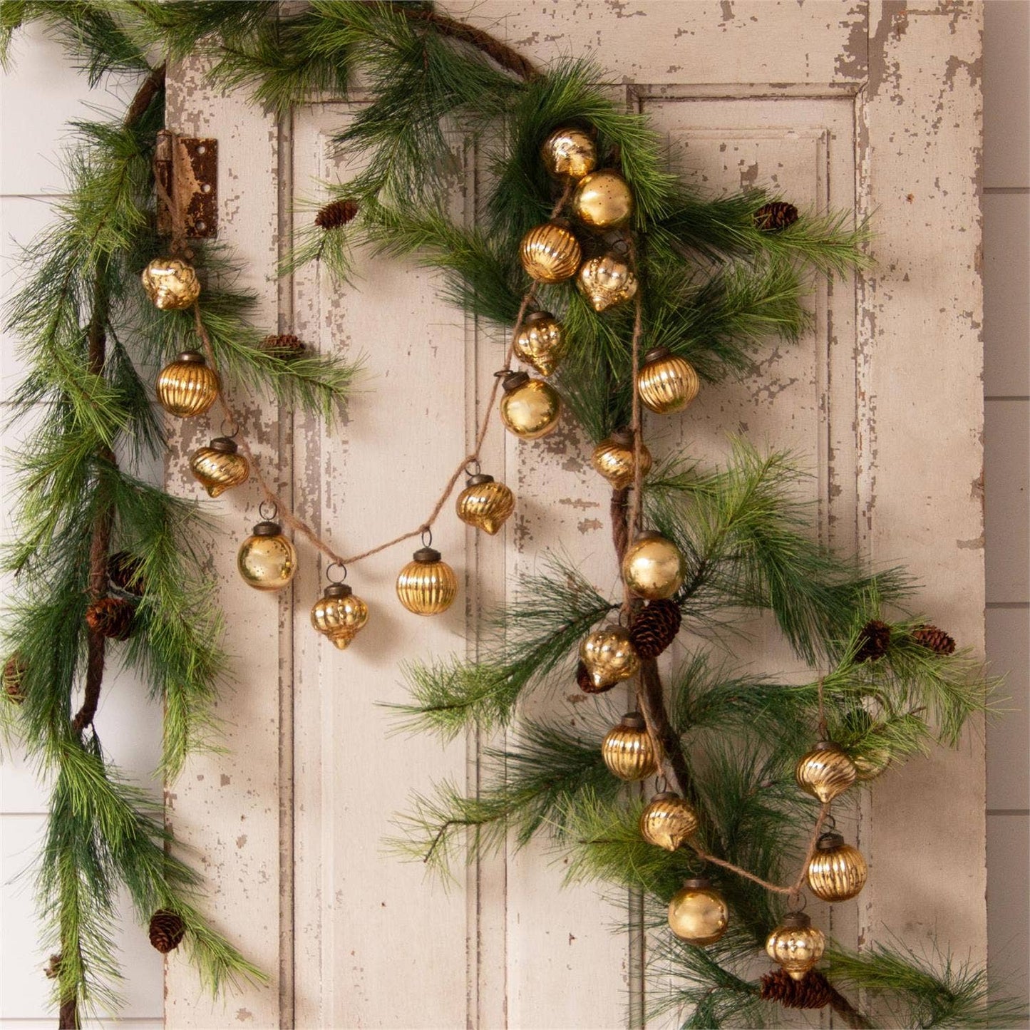 Garland Gold Mercury Glass Ornaments