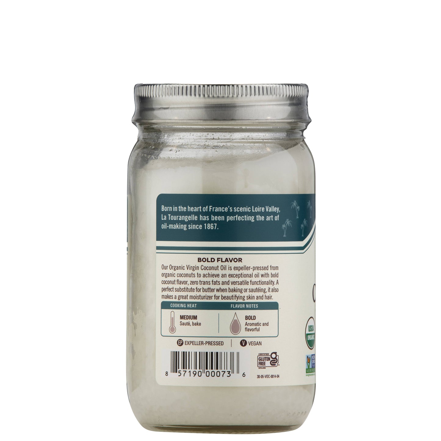 La Tourangelle Organic Virgin Unrefined Coconut Oil, 14Fl Oz