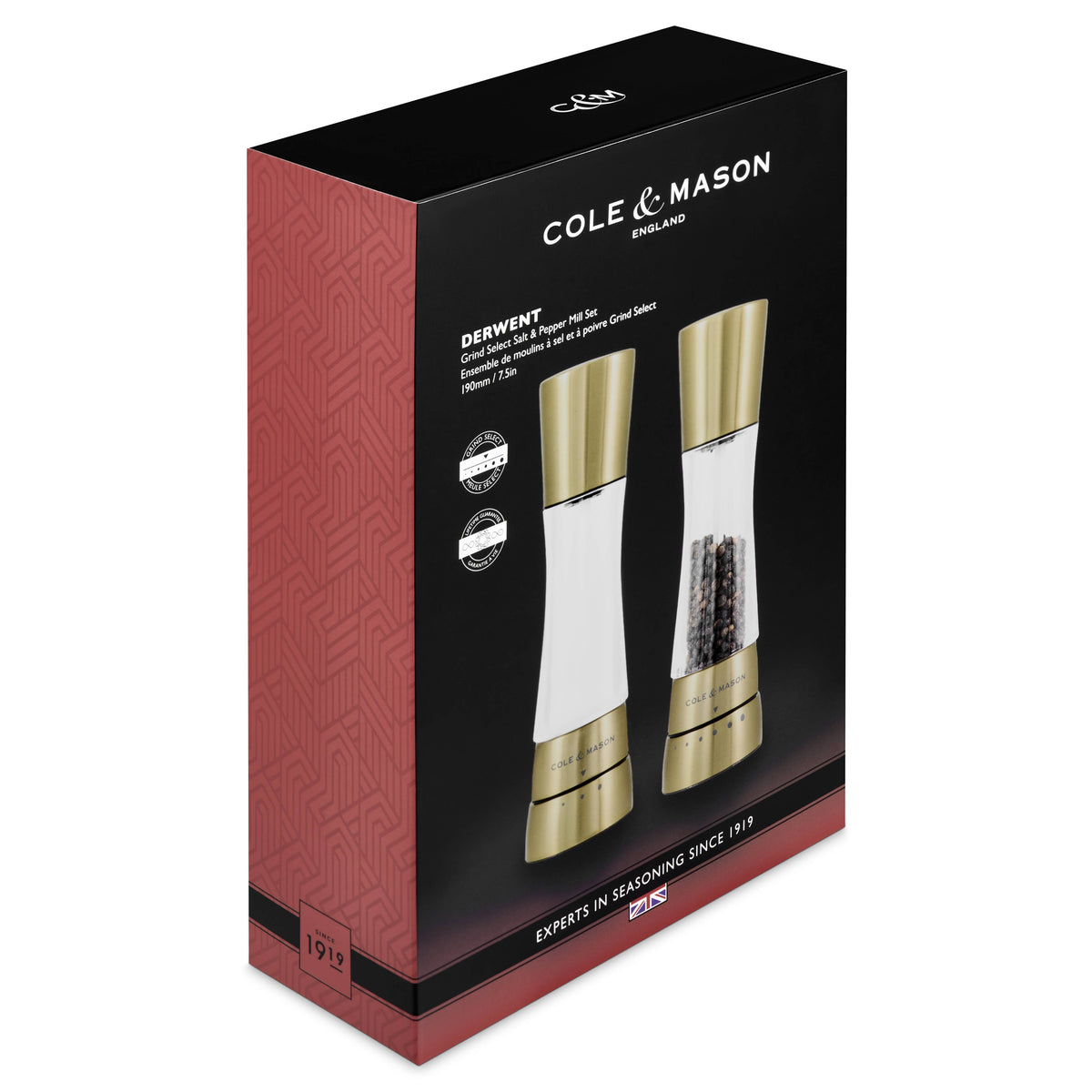 Cole & Mason Derwent Gold Salt & Pepper Mill Set