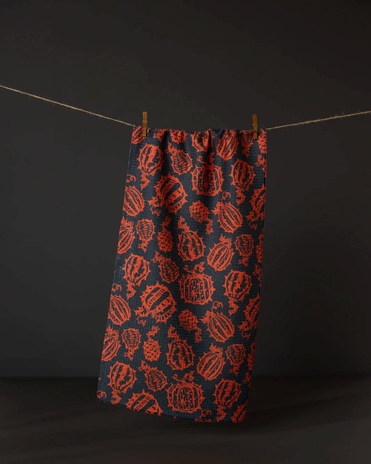 Punk Pumpkins Black Bar Towel