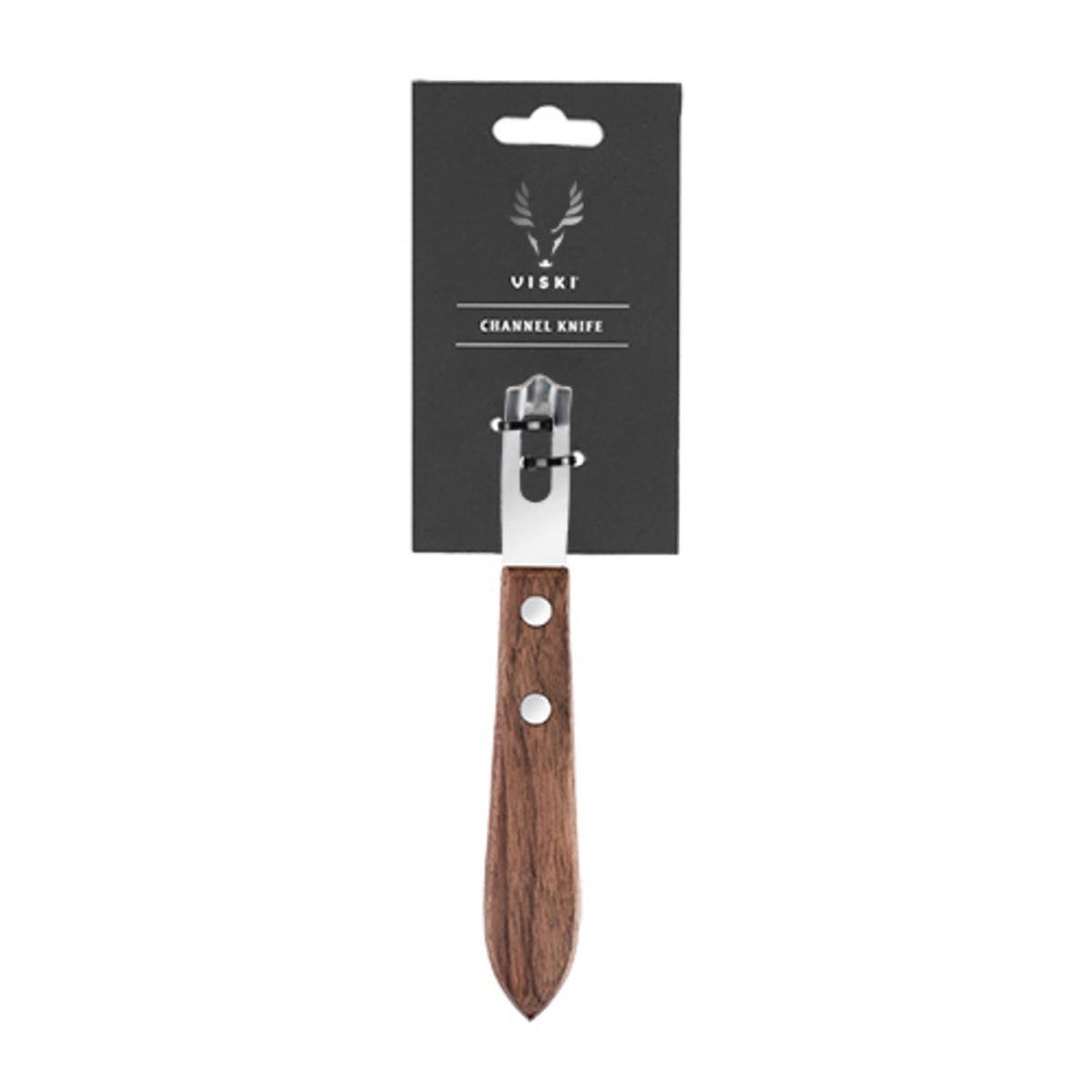 Viski Professional Channel Knife w Black Walnut Wood Handle