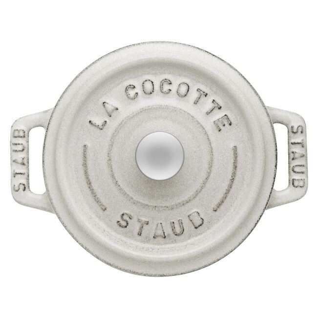 0.275 qt, Mini Round Cocotte, white truffle