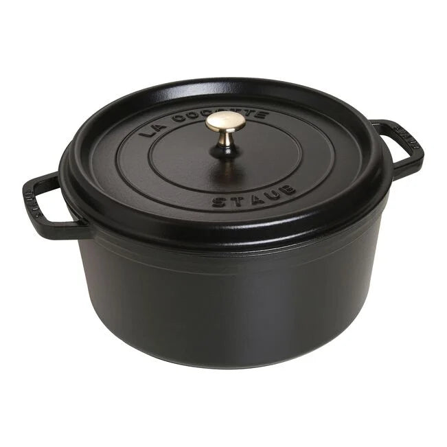 9 qt, Round, Cocotte, Black Matte