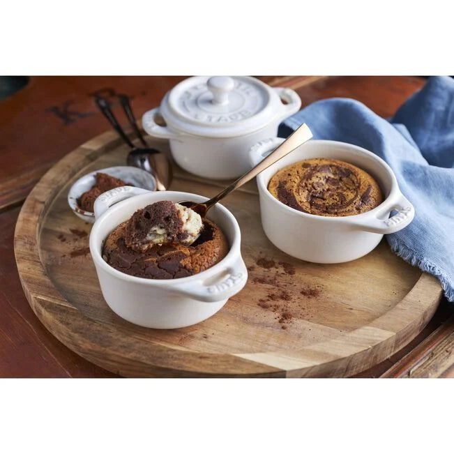 3-pc, Mini Round Cocotte Set, white