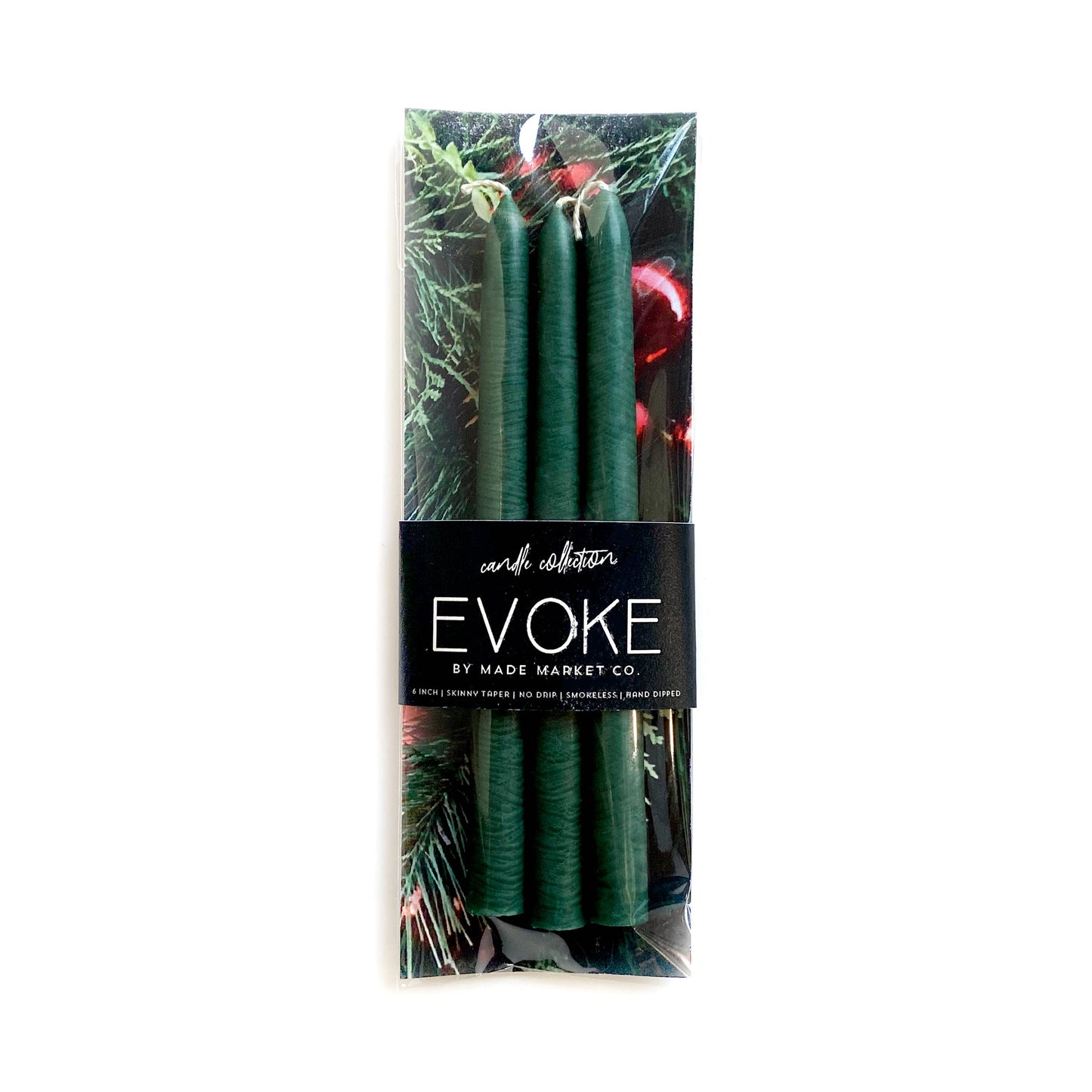 Skinny Tapered Candles - Christmas Green