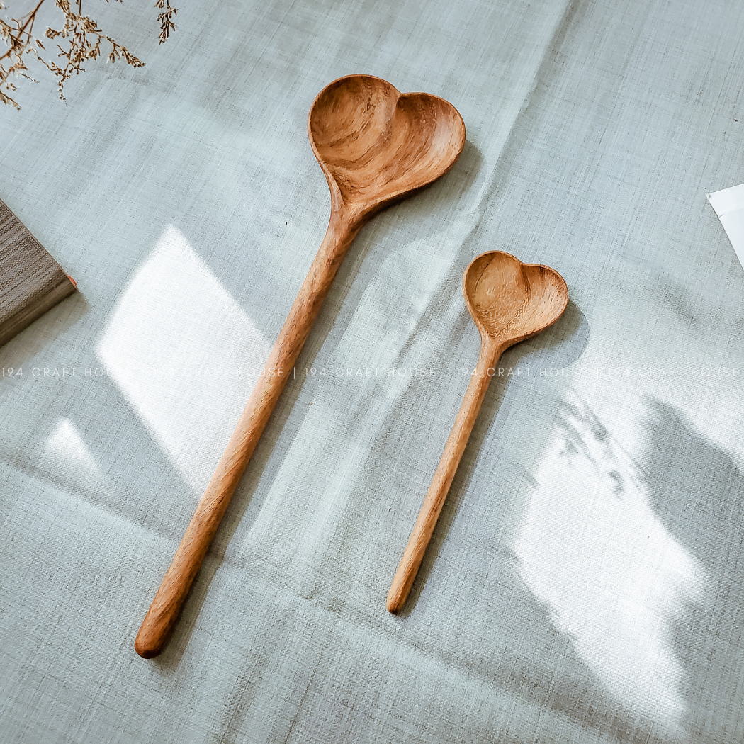 Large Wooden Heart Shaped Spoon