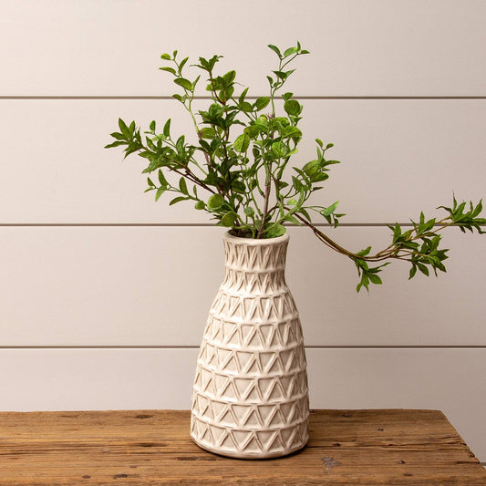 Cream Reactive Glaze Vase