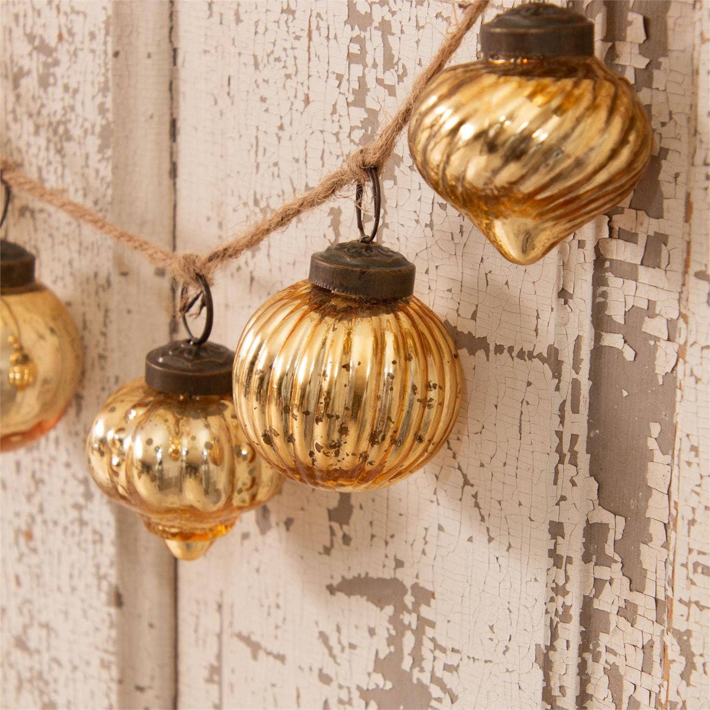 Garland Gold Mercury Glass Ornaments
