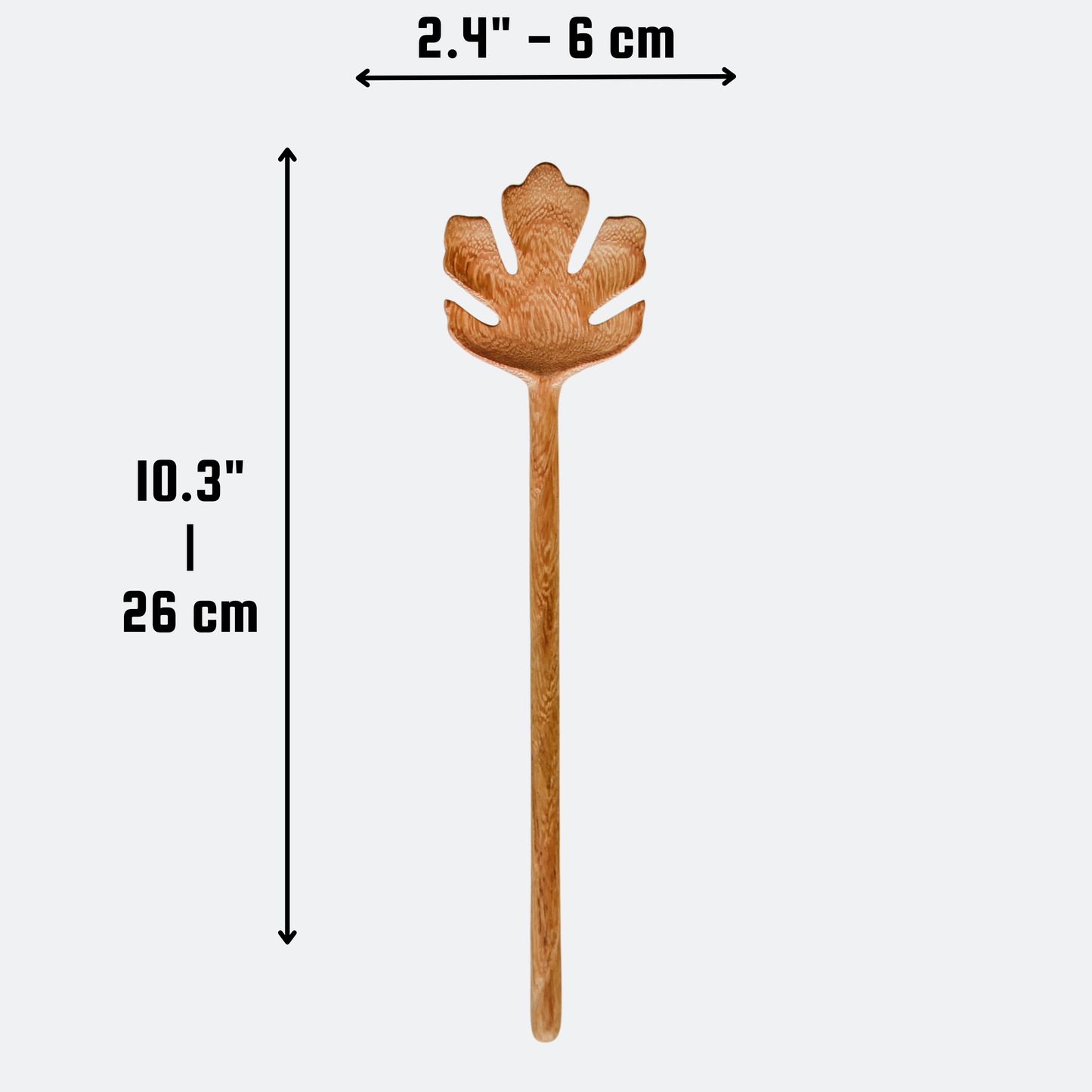 Hand Carved Leaf Shaped Wooden Spoon 10" - Serving Spoon