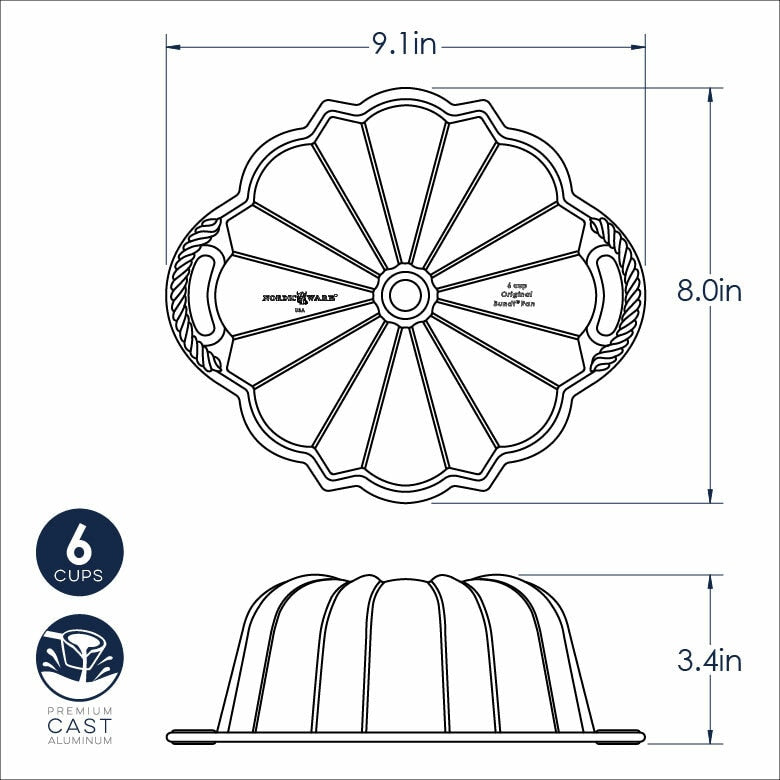 6 Cup Anniversary Bundt Pan