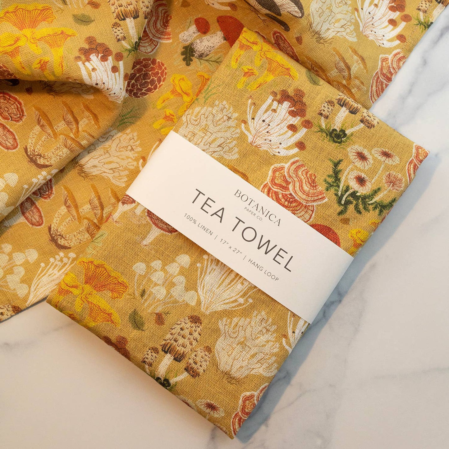 Linen Tea Towel in Mushrooms - Botanica Paper