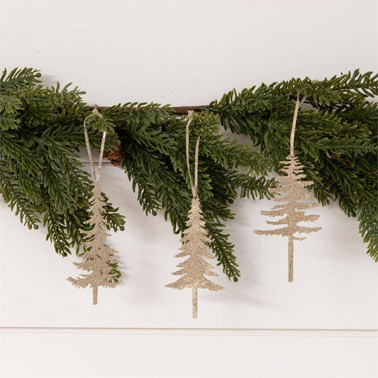 Glittery Champagne Tree Ornaments