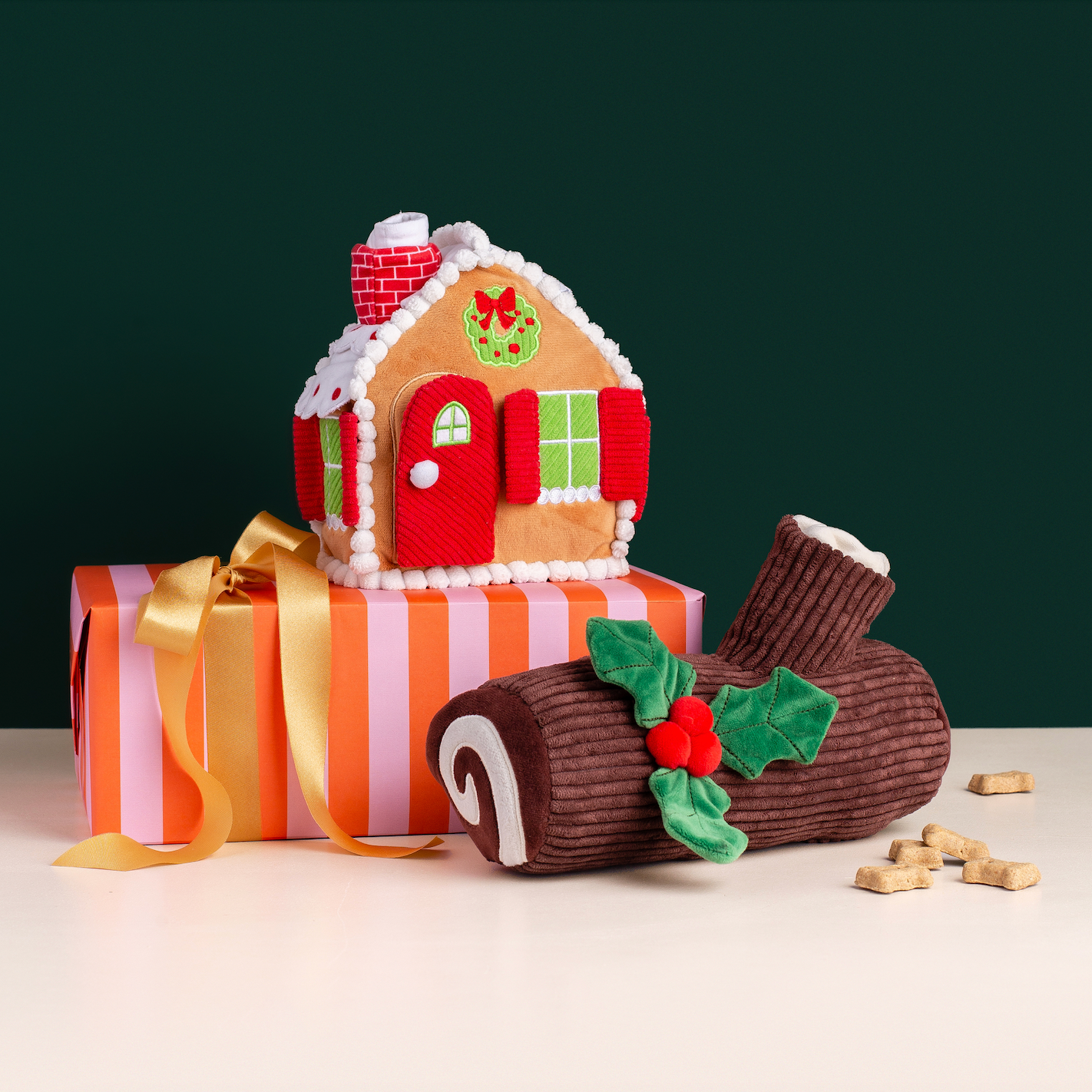 Foggy Dog Yule Log Interactive Snuffle Holiday Dog Toy