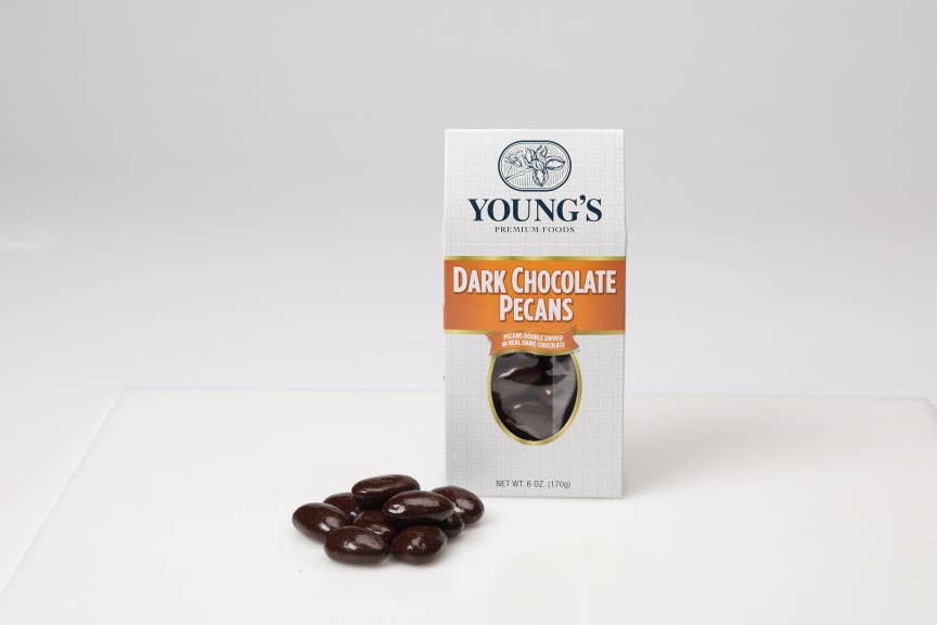Young's - Double Dipped Dark Chocolate Pecans 6 oz Box