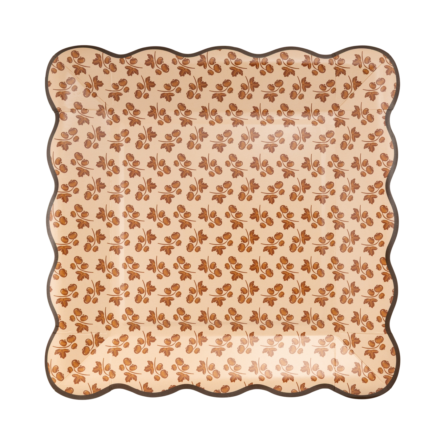Autumn Block Print Paper Plates