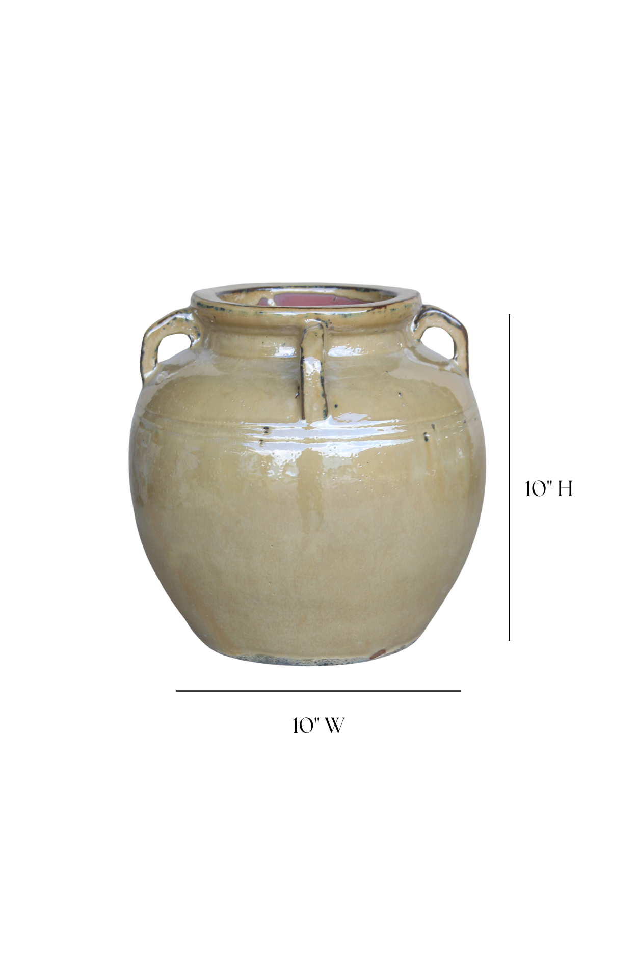 Chevalier Mustard Glazed Vase With Handles
