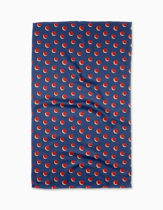 Four In A Row Dot Blue Tea Towel