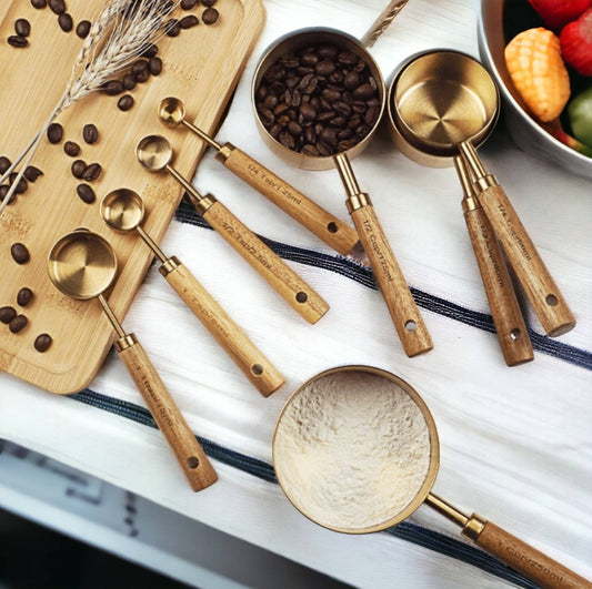 Gold Stainless Steel Measuring Cups Set