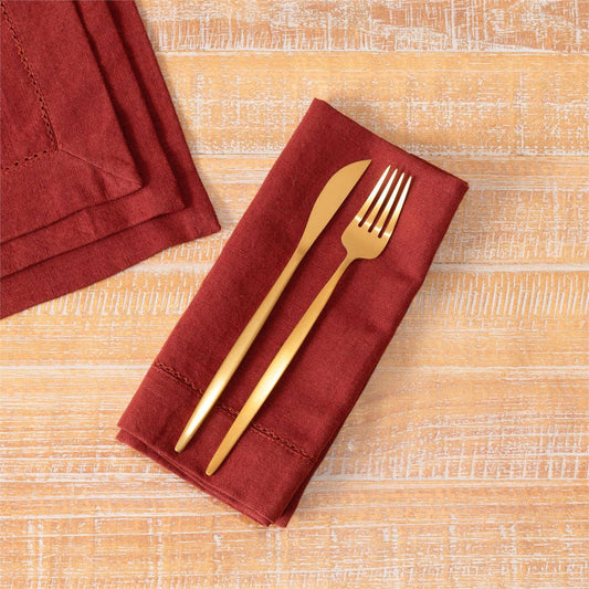 Stonewashed Linen Napkin - Garnet