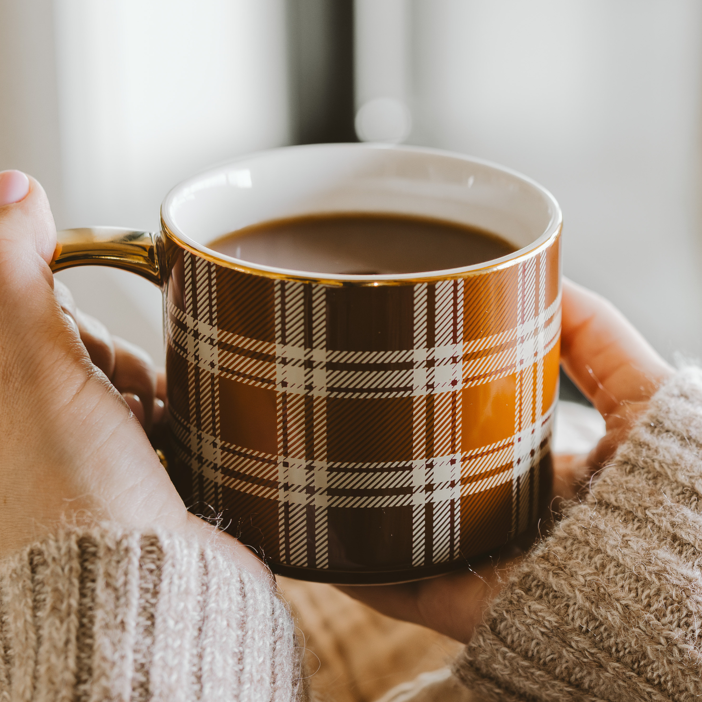 *NEW* Brown Plaid Coffee Mug