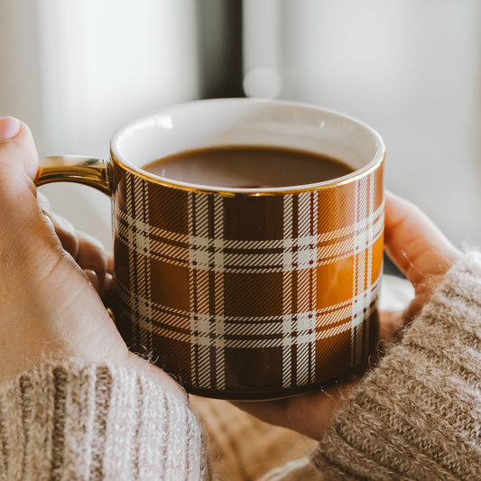 *NEW* Brown Plaid Coffee Mug