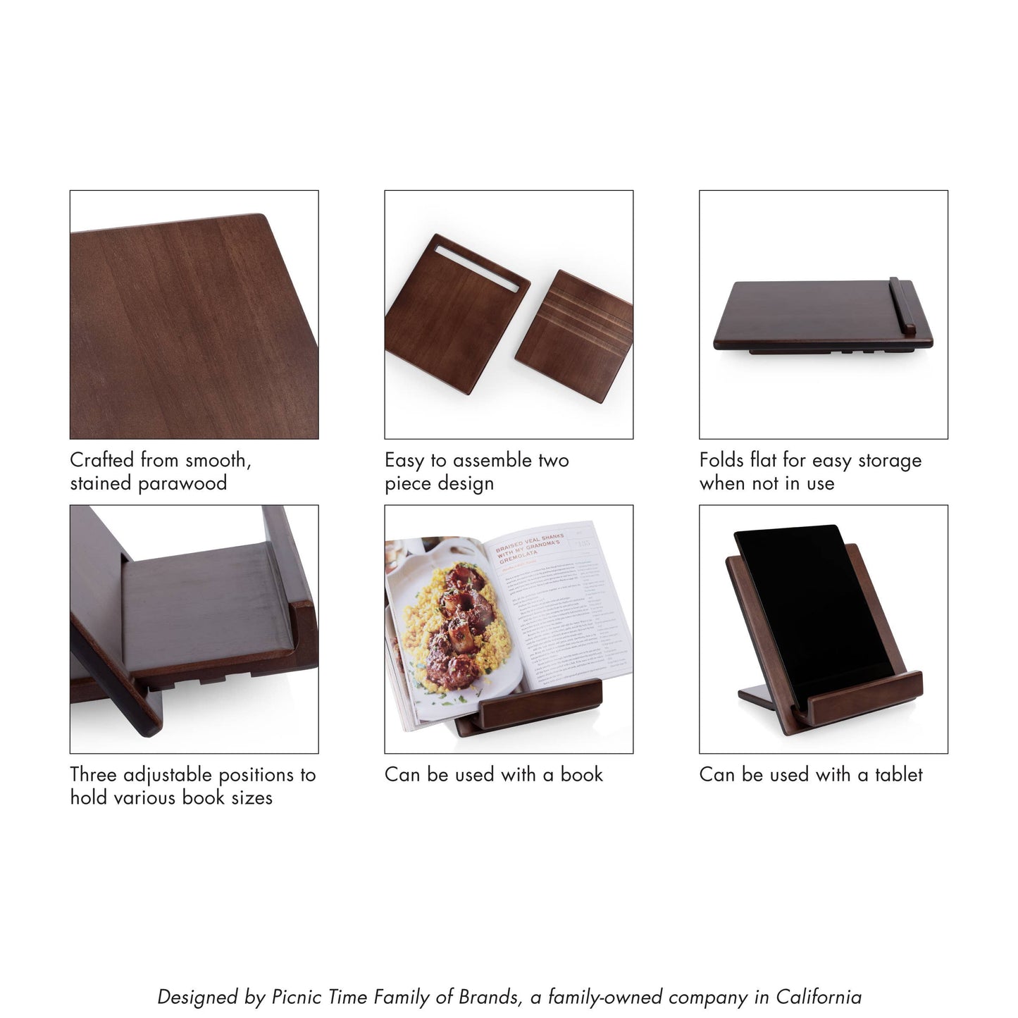 Cookbook Tablet Stand With Adjustable Design