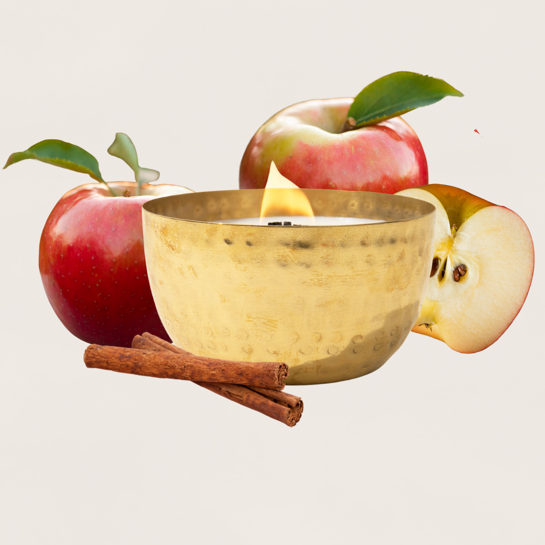 Honeycrisp Cider&Cinnamon-Solid Brass 14oz Pure Soy Candle