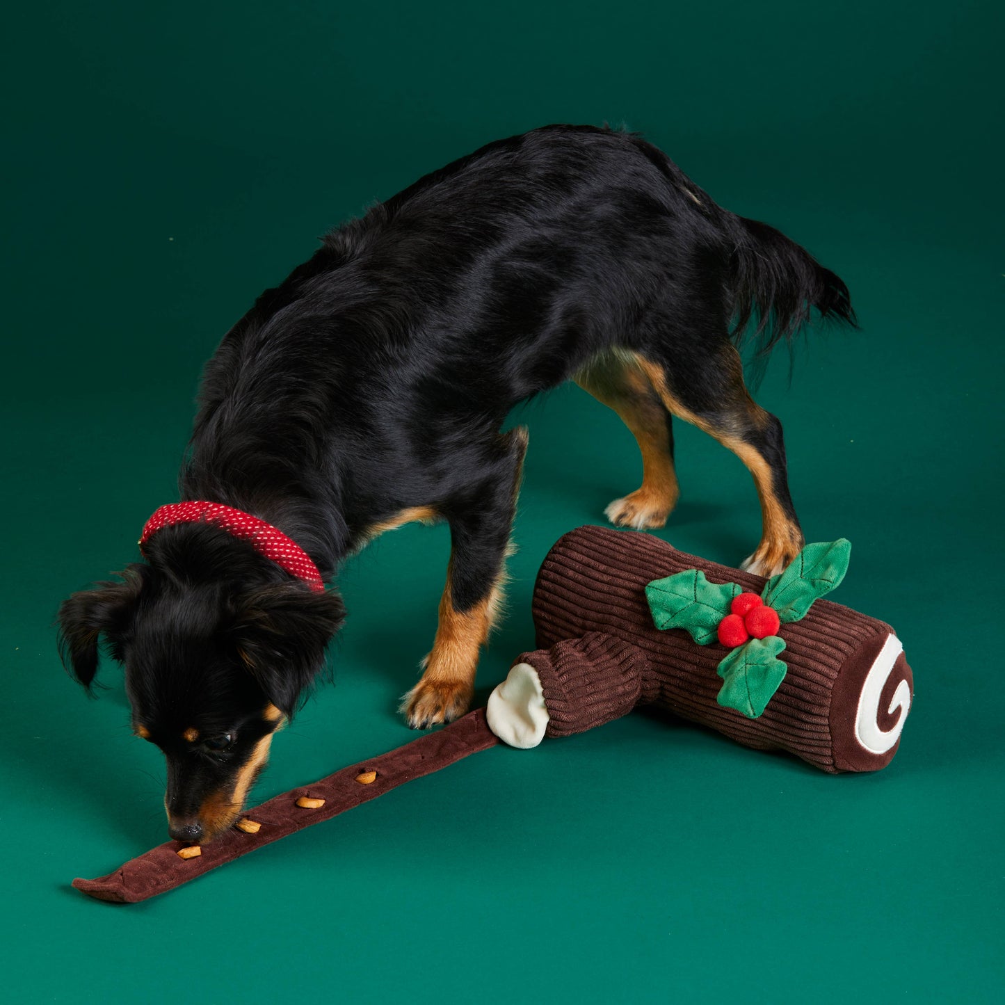Foggy Dog Yule Log Interactive Snuffle Holiday Dog Toy