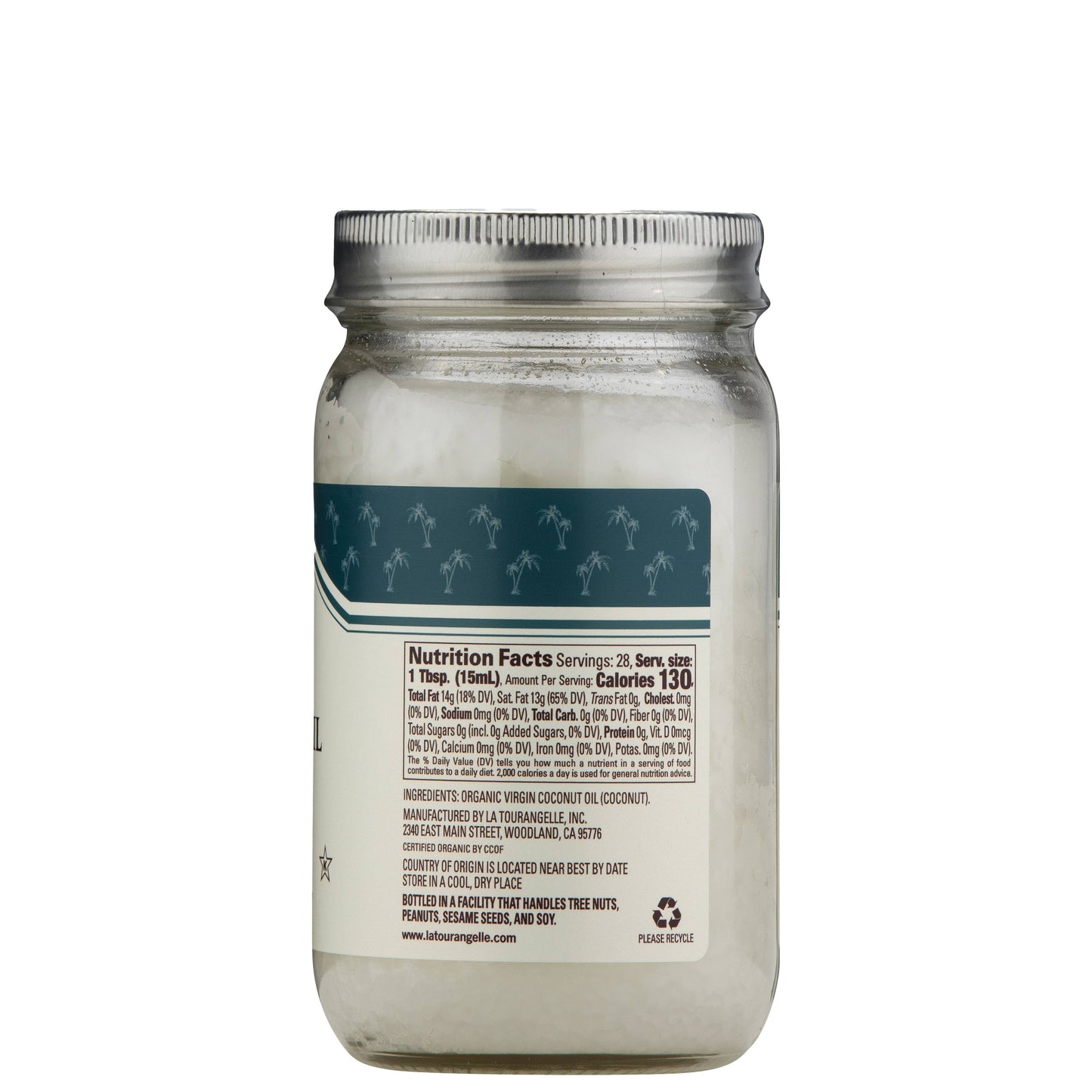 La Tourangelle Organic Virgin Unrefined Coconut Oil, 14Fl Oz