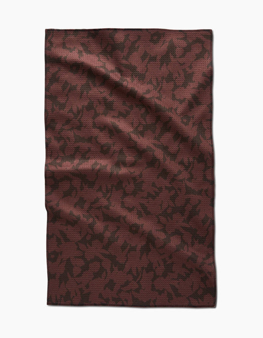 Wild Wood Maroon Tea Towel