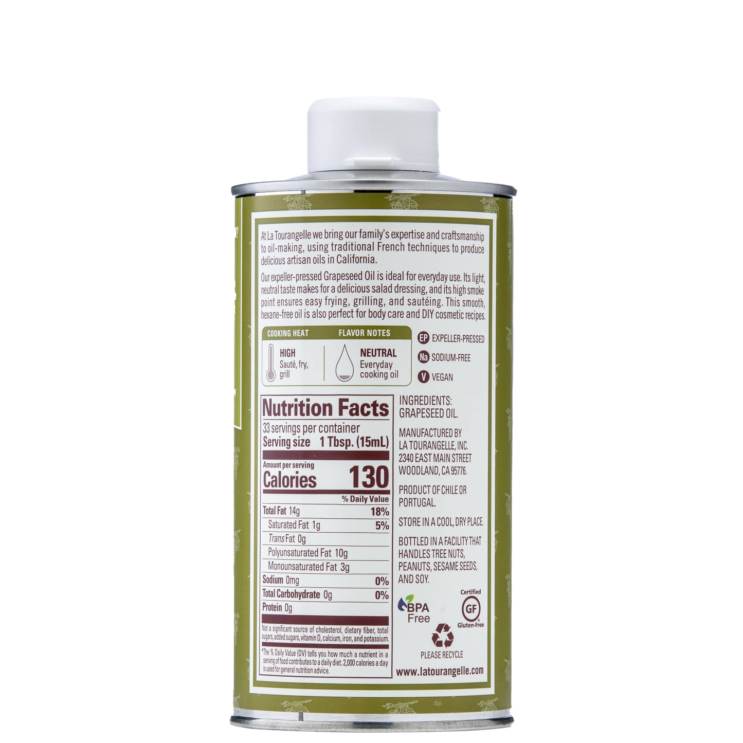 La Tourangelle Grapeseed Oil, 16.9 Fl Oz - 6 Units